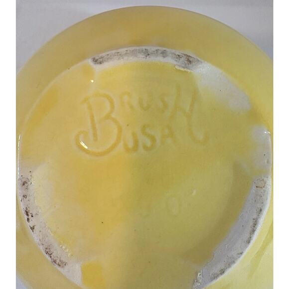 VTG Brush McCoy USA Pottery Butter Yellow Scallop Shell Planter - Picture 3 of 7
